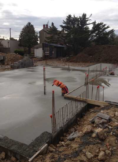 02 - dalle béton par maçon pour extension de maison à Ars en Ré Charente Maritime